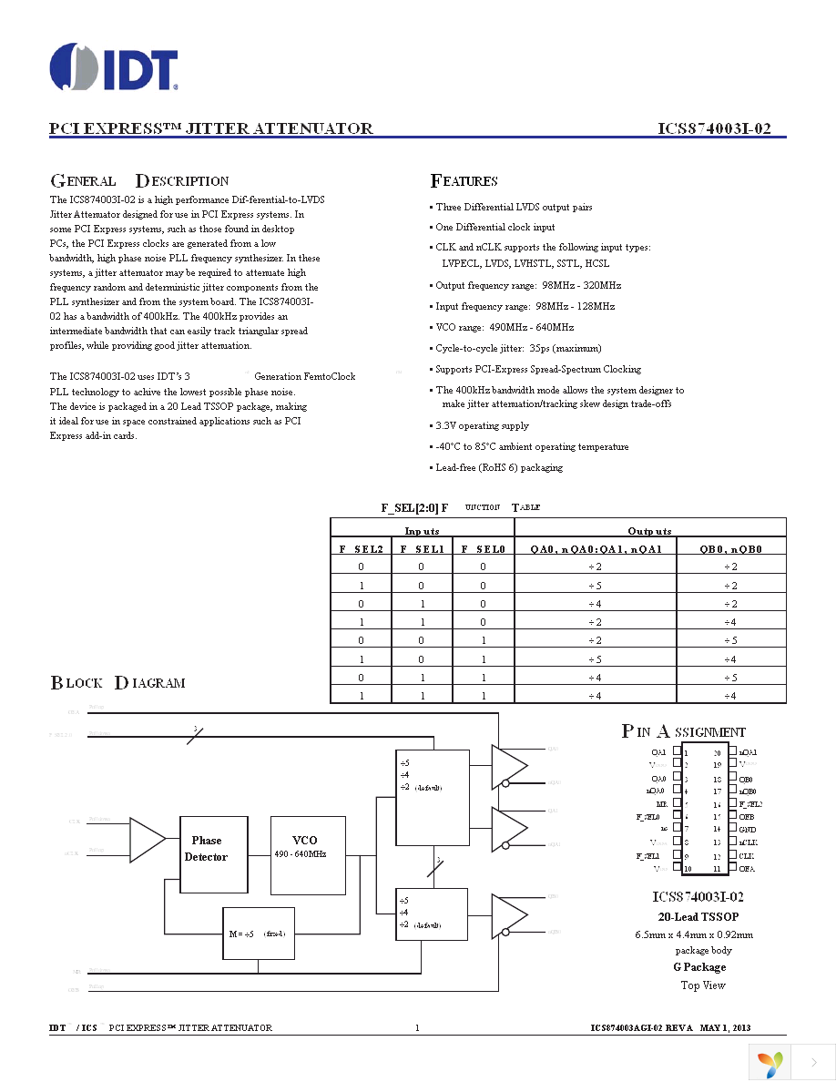 874003AGI-02LF Page 1