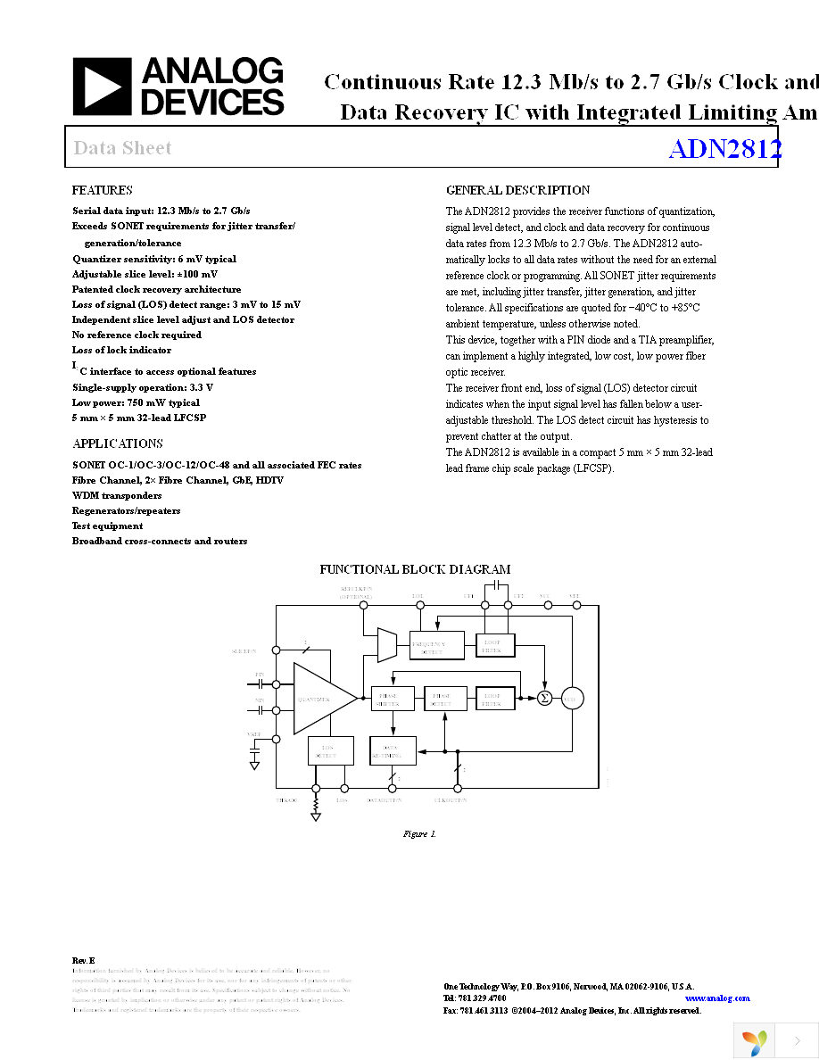 ADN2812ACPZ Page 1