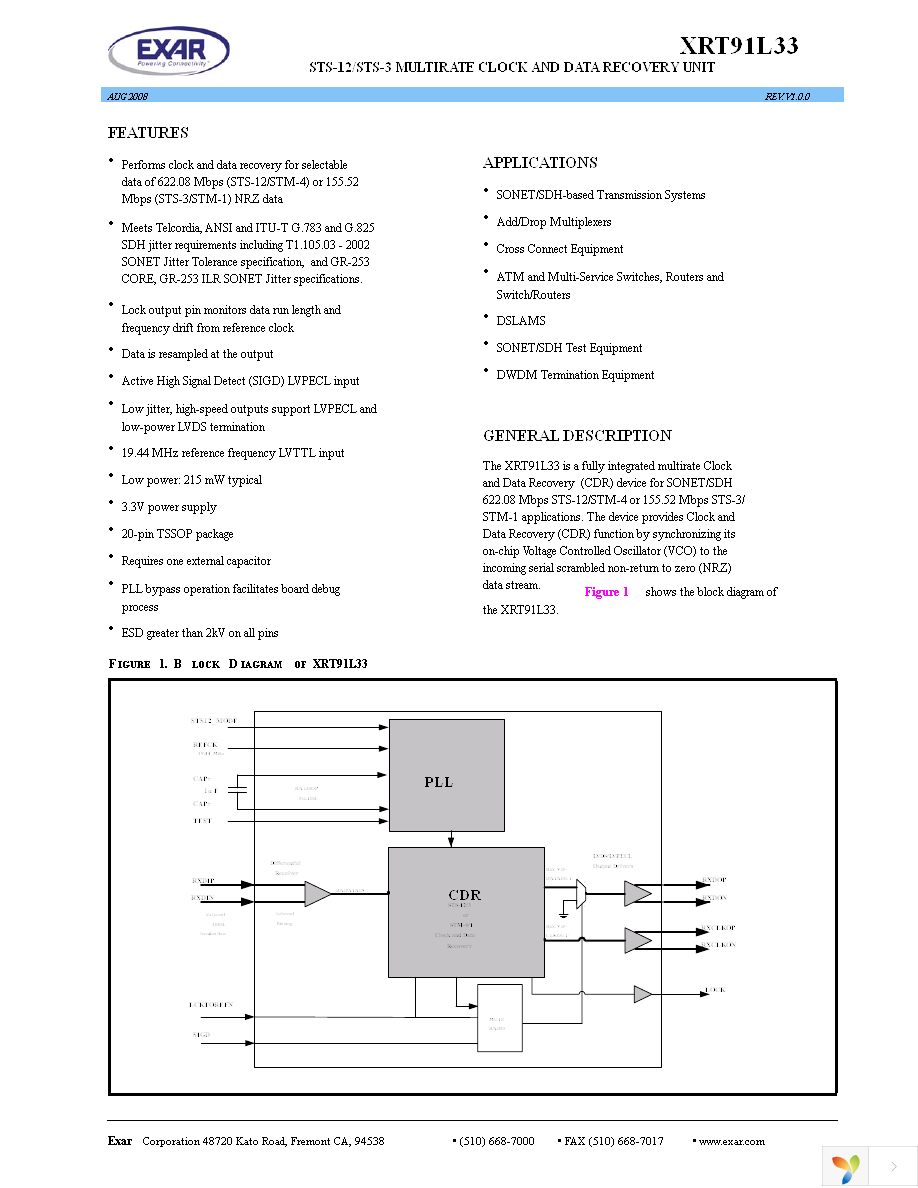 XRT91L33IG-F Page 1