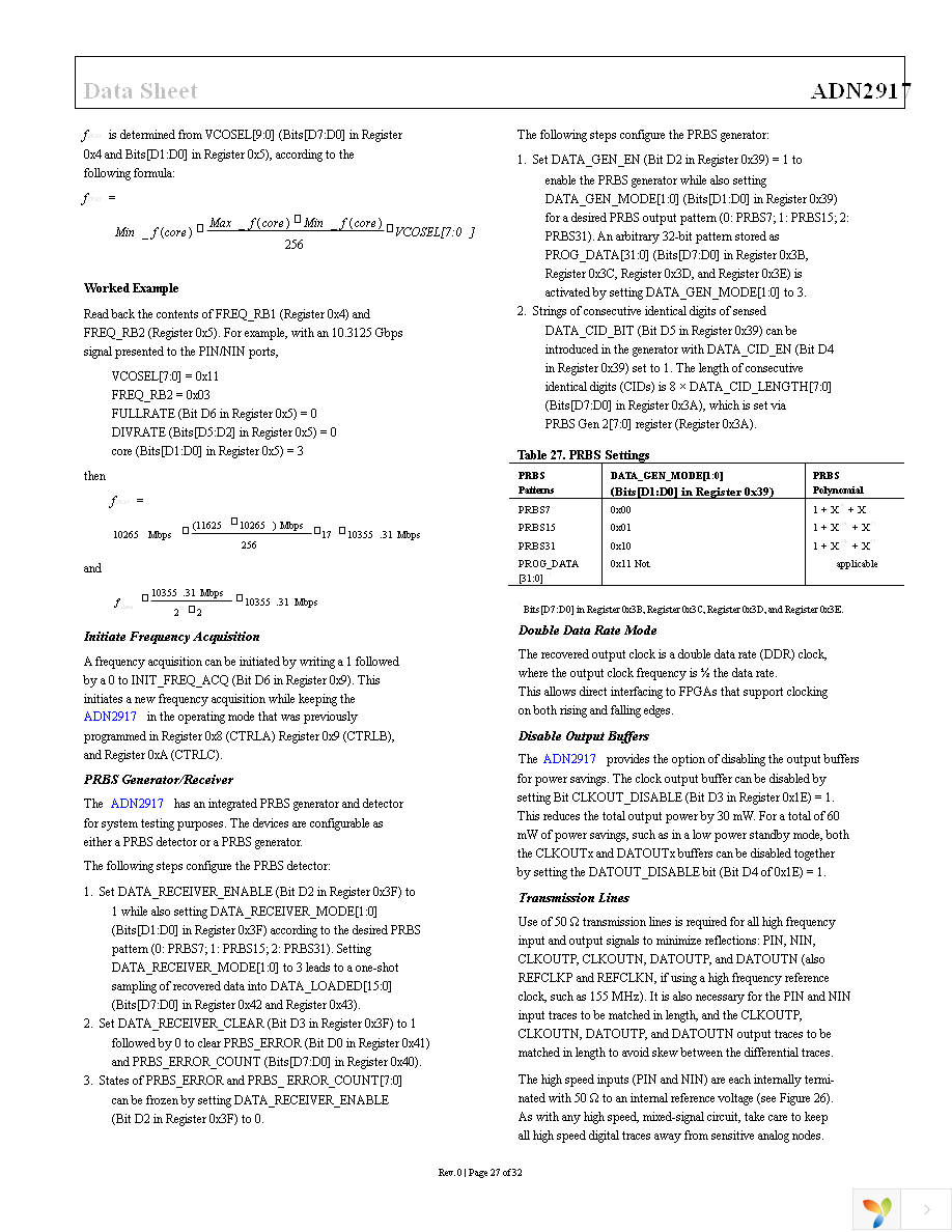 ADN2917ACPZ Page 27