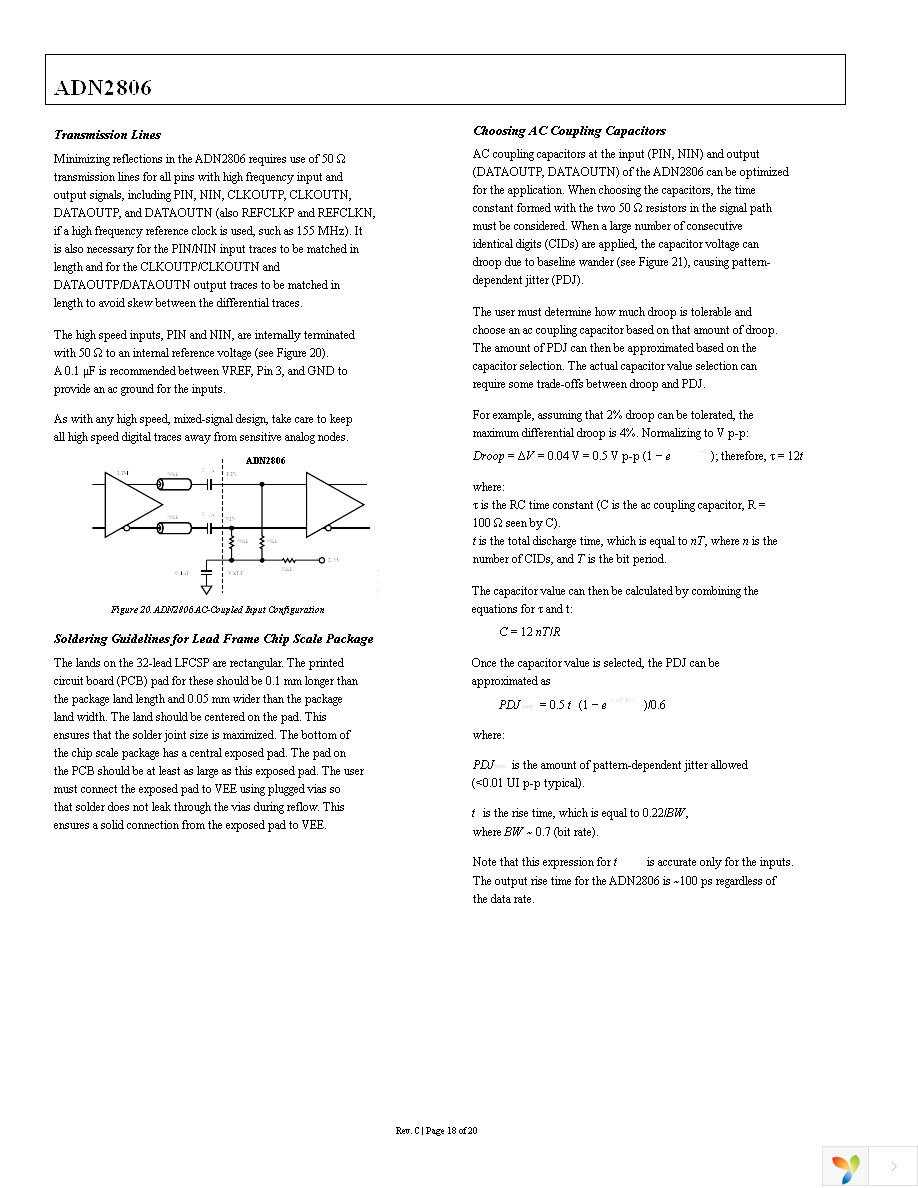 ADN2806ACPZ-RL7 Page 18