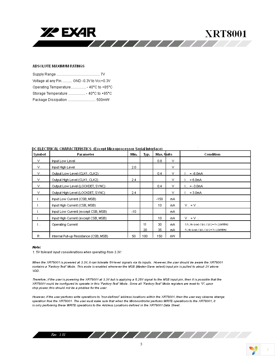 XRT8001IDTR-F Page 5