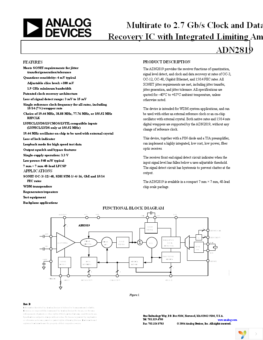 ADN2819ACPZ-CML Page 1