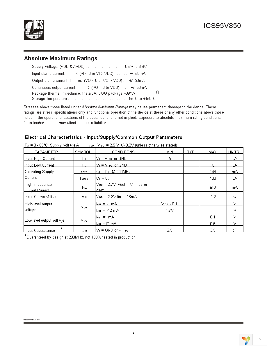 95V850AGLFT Page 3