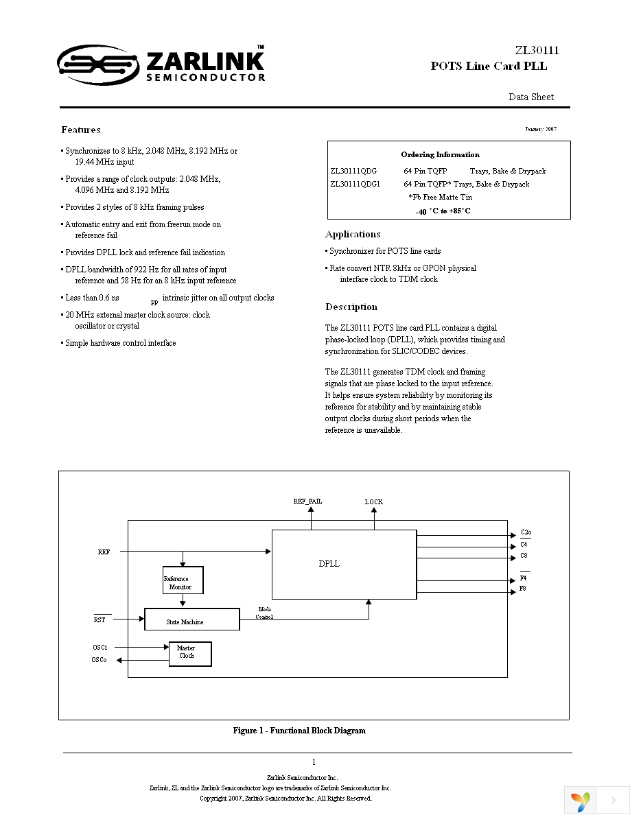 ZL30111QDG1 Page 1