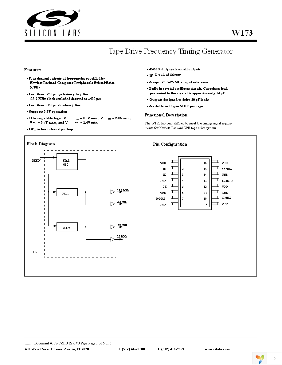 CYW173SXCT Page 1