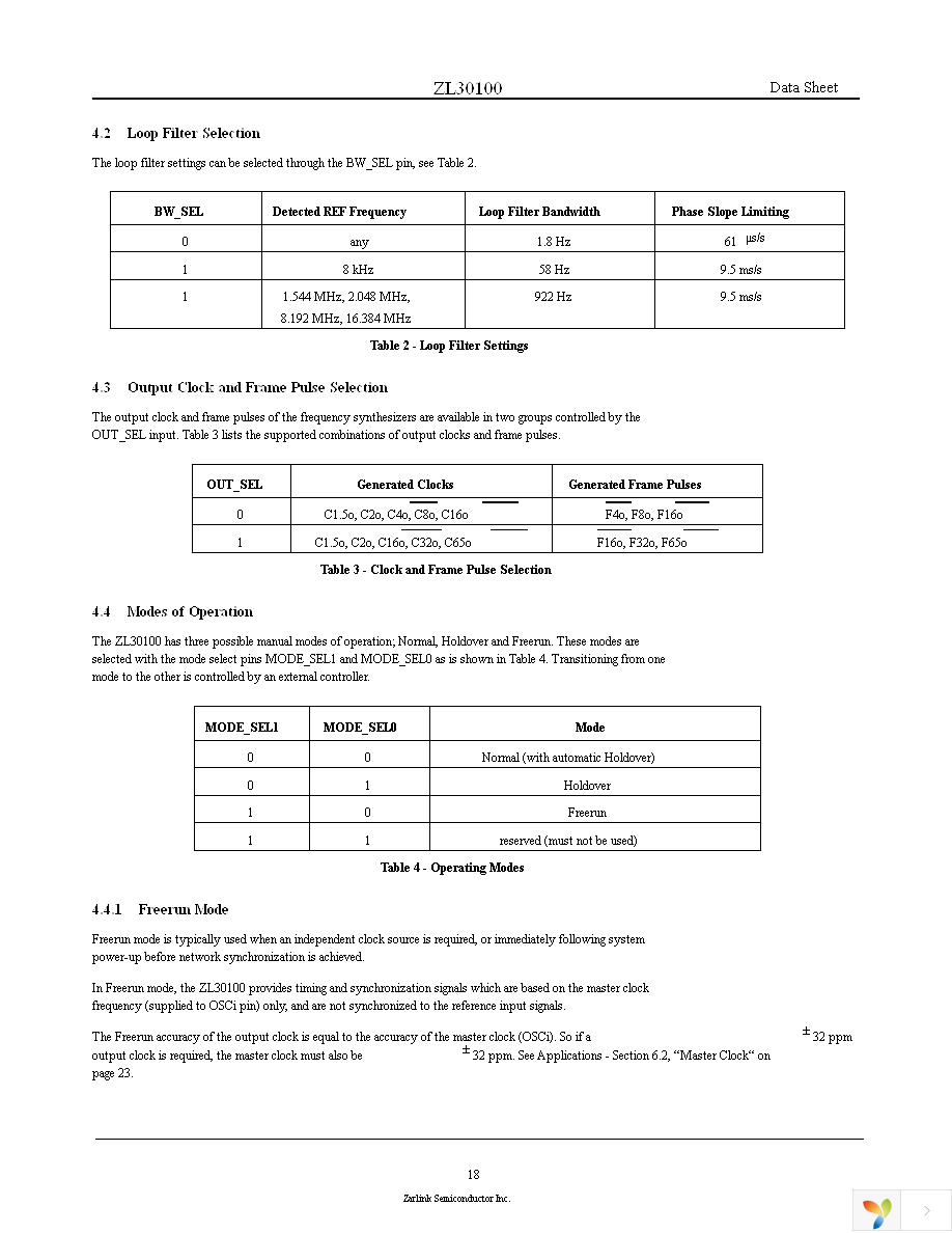 ZL30100QDG1 Page 18