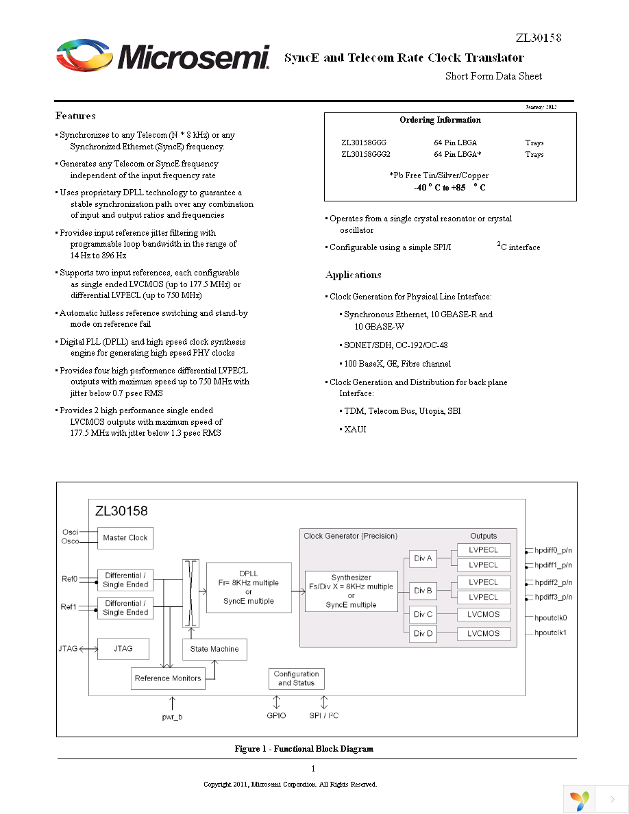 ZL30158GGG2 Page 1