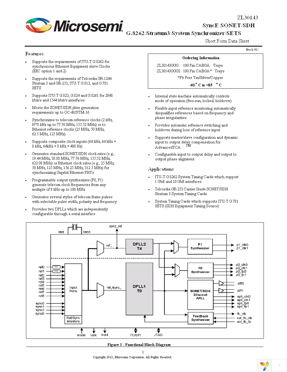 ZL30143GGG Page 1