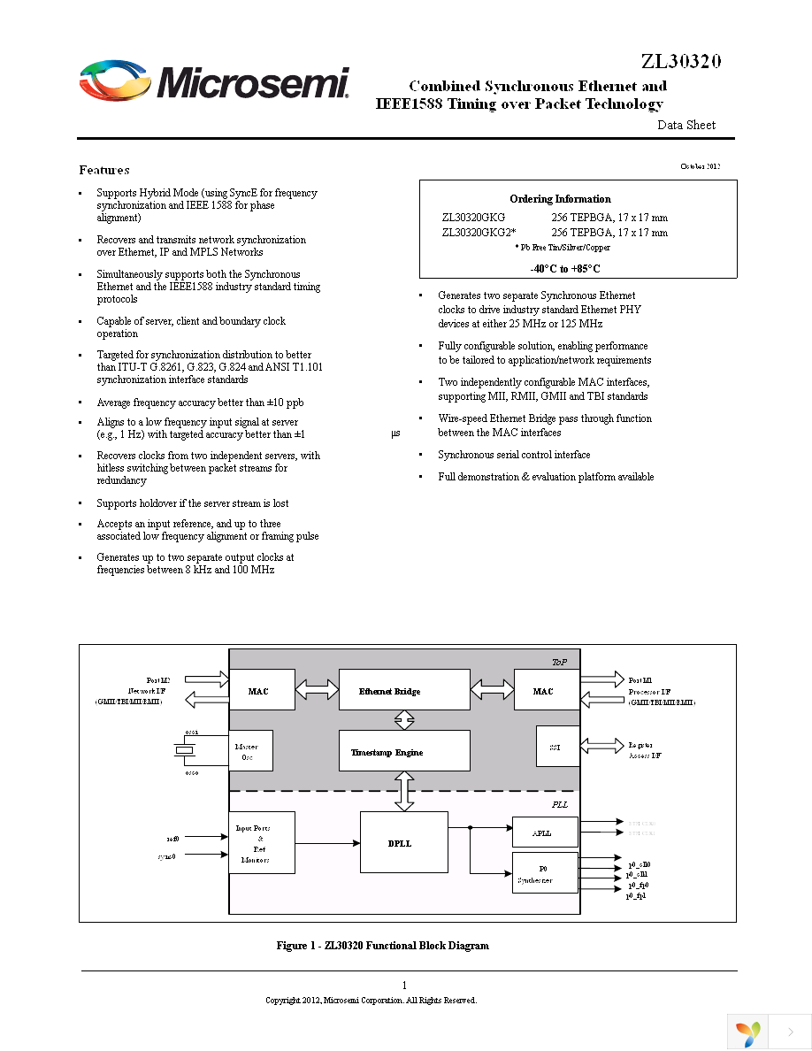 ZL30320GKG Page 1