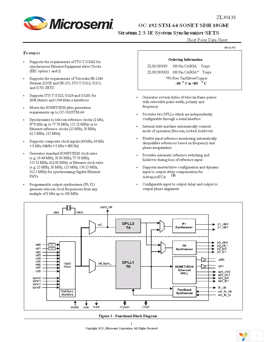 ZL30138GGG Page 1