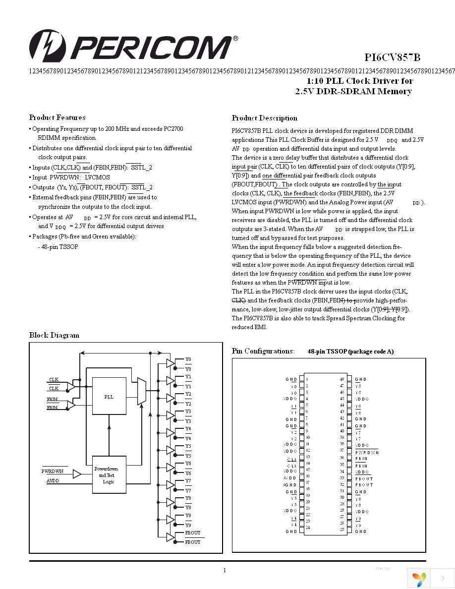 PI6CV857BAE Page 1