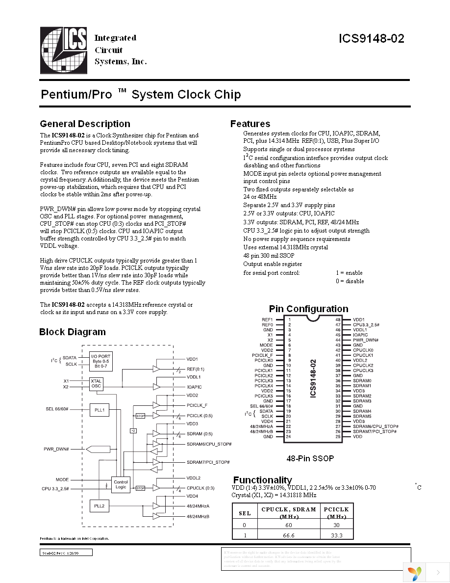 ICS9148F-02 Page 1