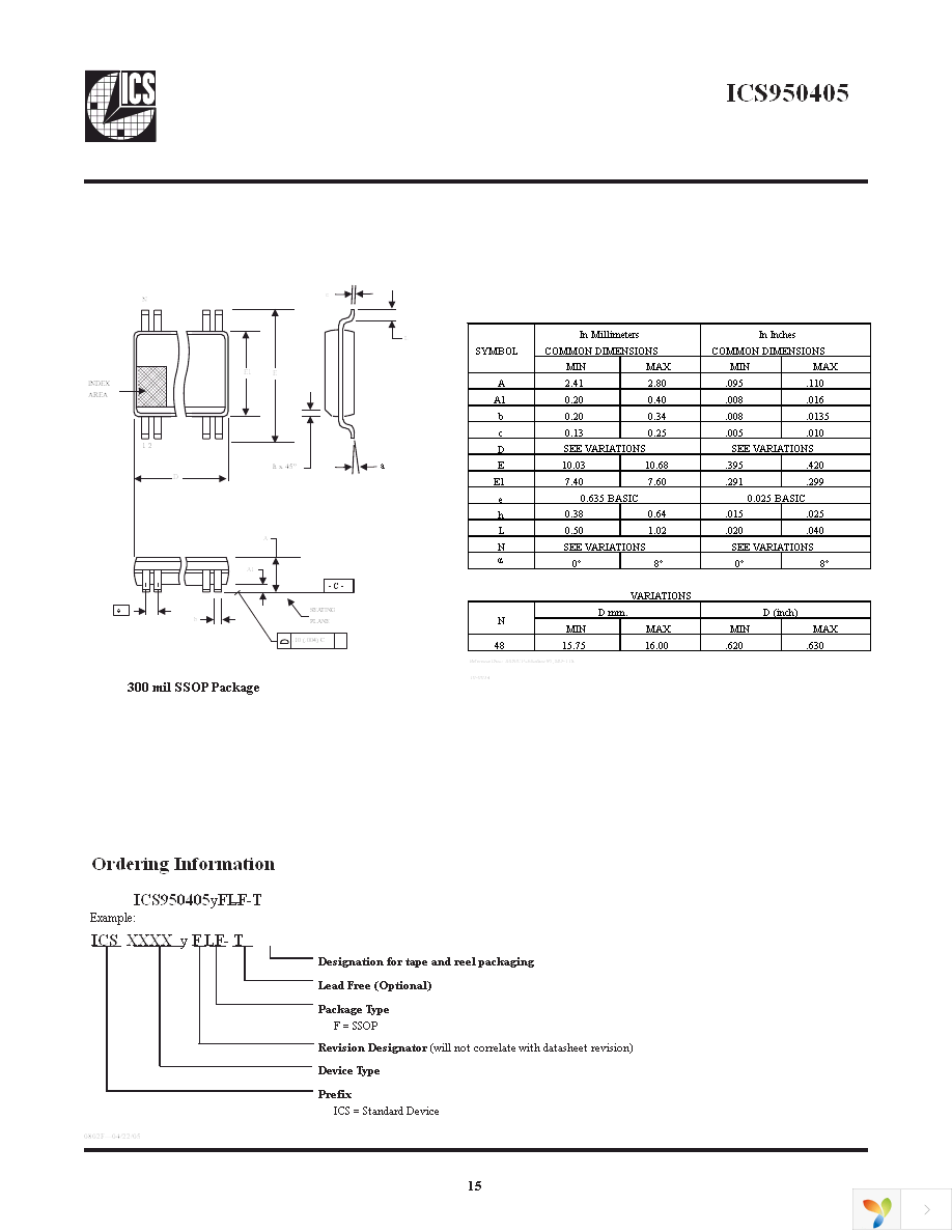 ICS950405AFLF Page 15