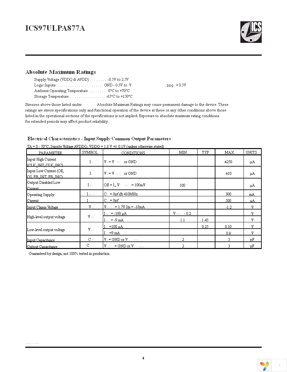 ICS97ULPA877AHLF Page 4