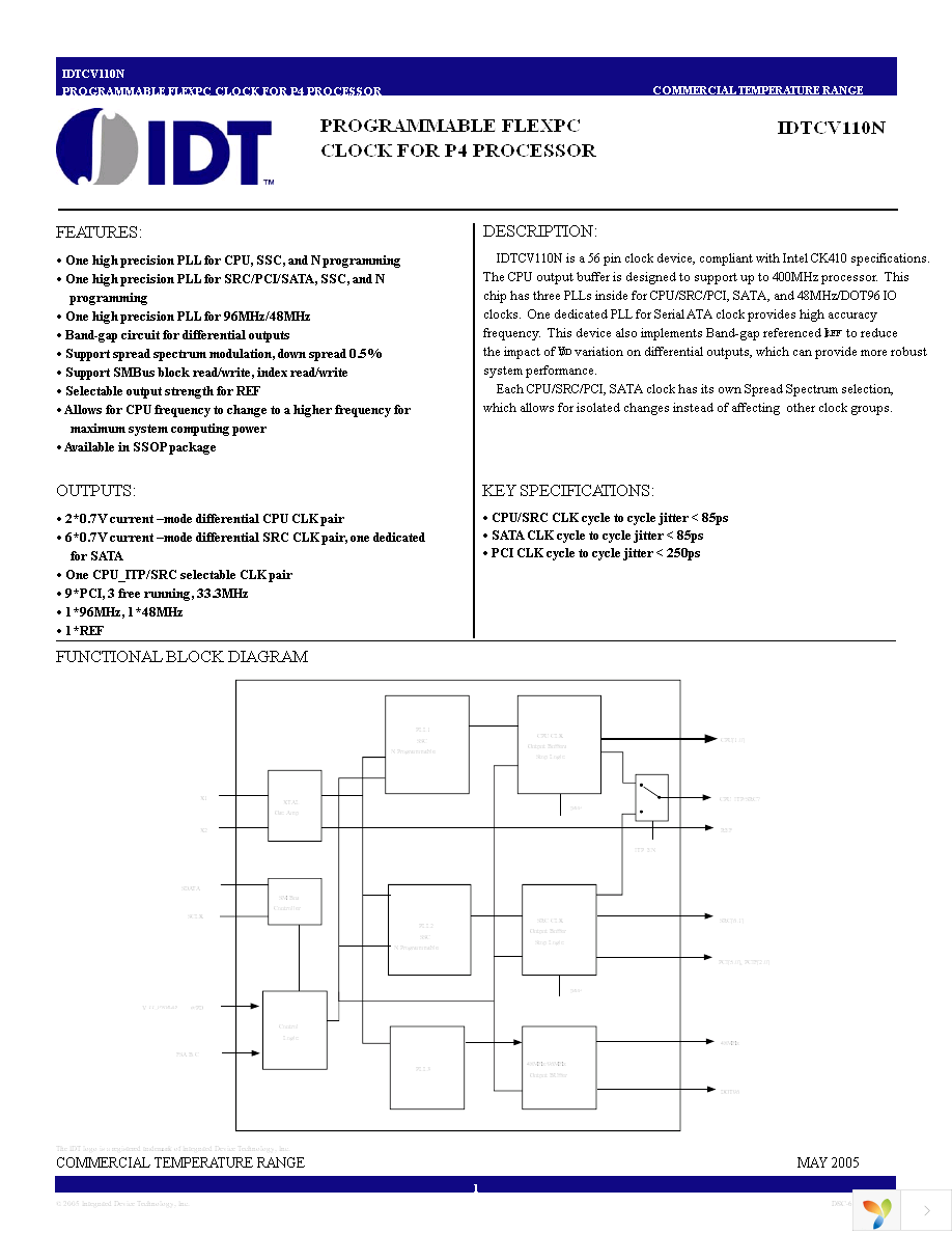 IDTCV110NPVG Page 1