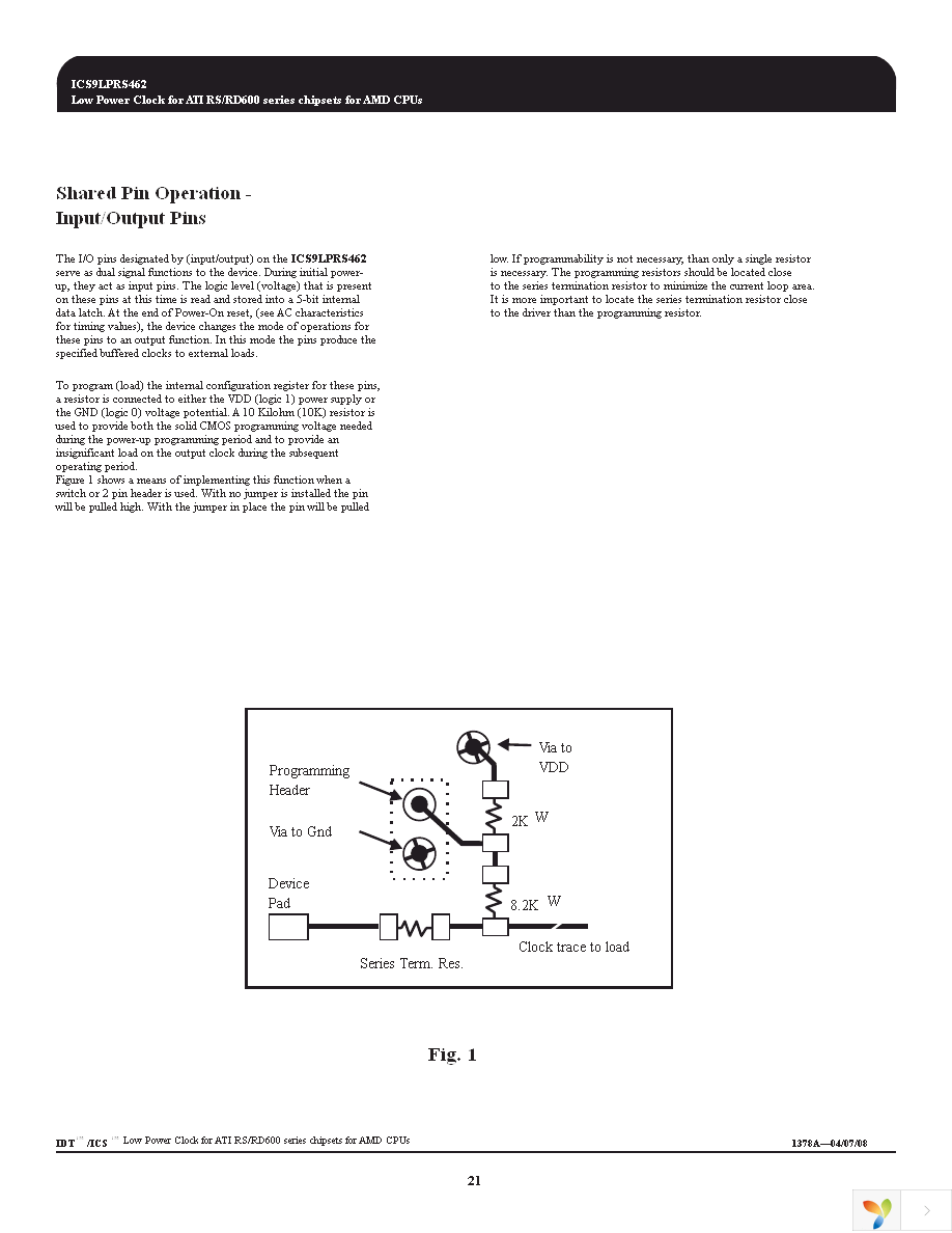 ICS9LPRS462AGLF Page 21