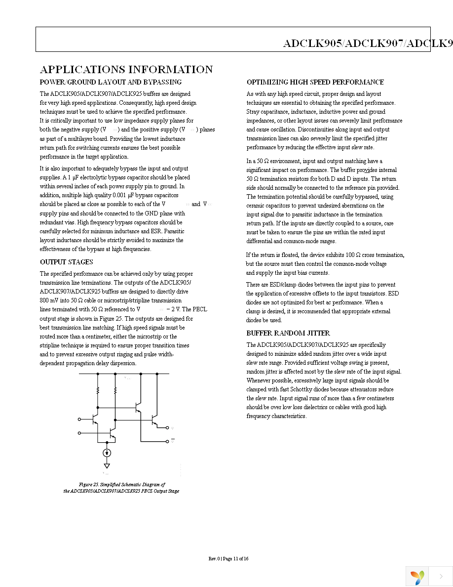 ADCLK925BCPZ-R7 Page 11