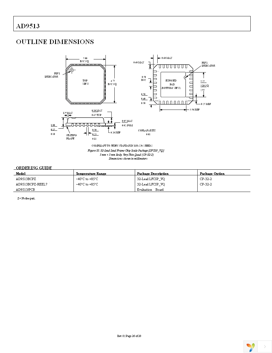 AD9513BCPZ Page 26