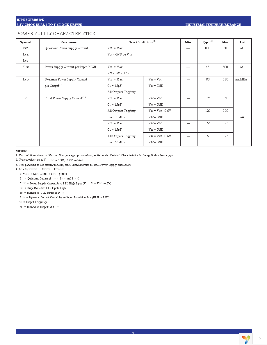 49FCT3805DPYGI Page 3