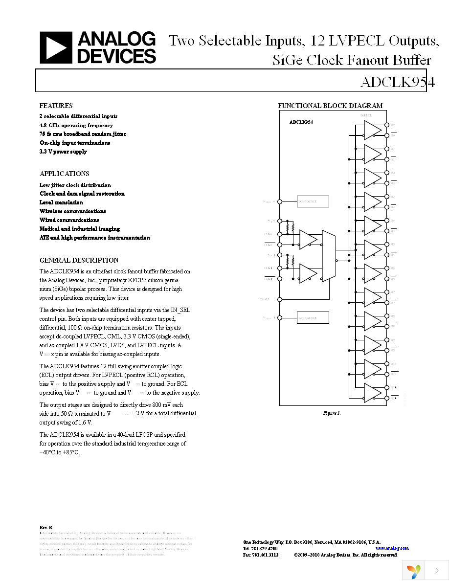 ADCLK954BCPZ Page 1
