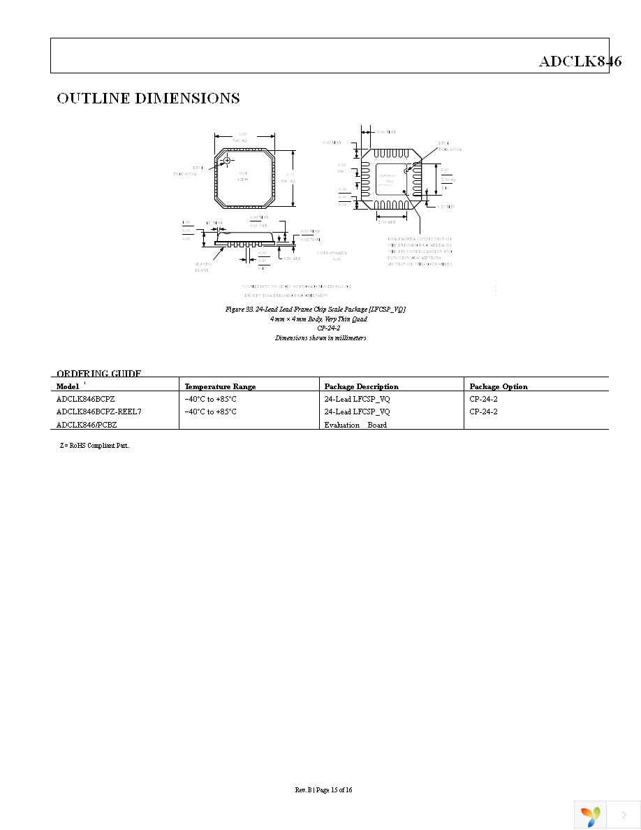 ADCLK846BCPZ Page 15