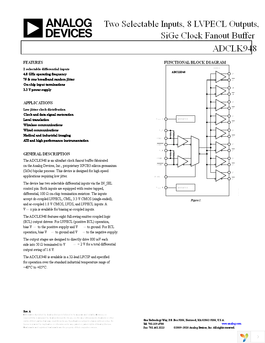 ADCLK948BCPZ Page 1