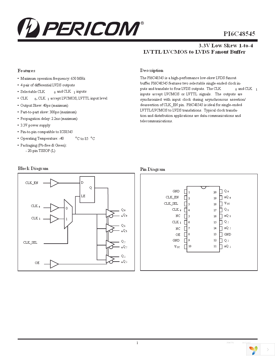 PI6C48545LE Page 1