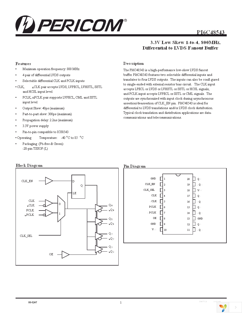 PI6C48543LE Page 1