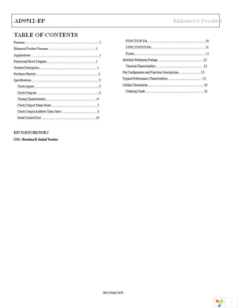 AD9512UCPZ-EP Page 2