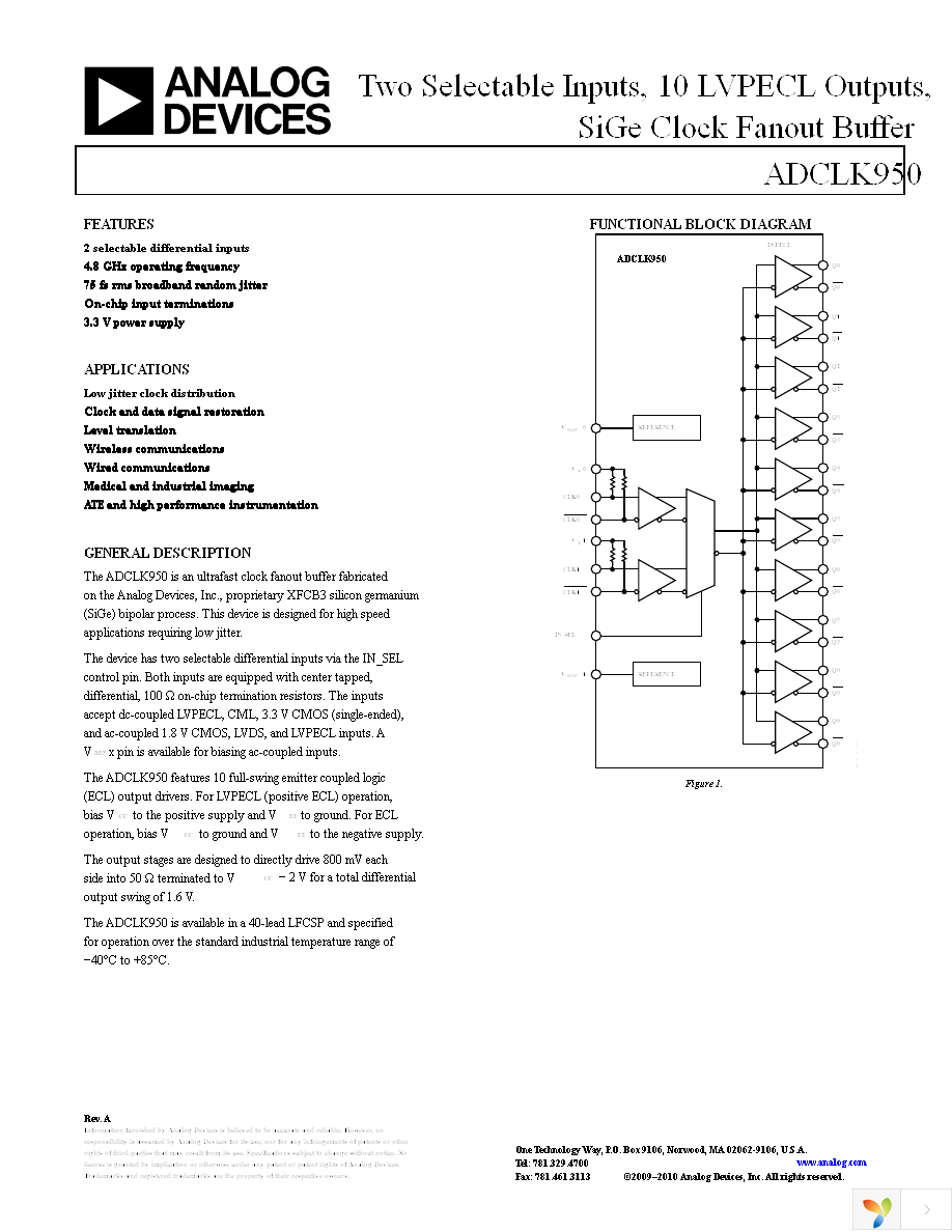 ADCLK950BCPZ Page 1