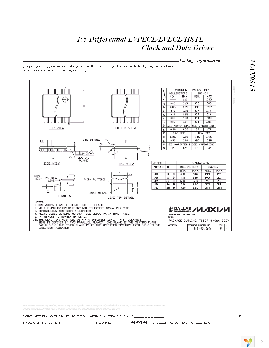 MAX9315EUP+T Page 11