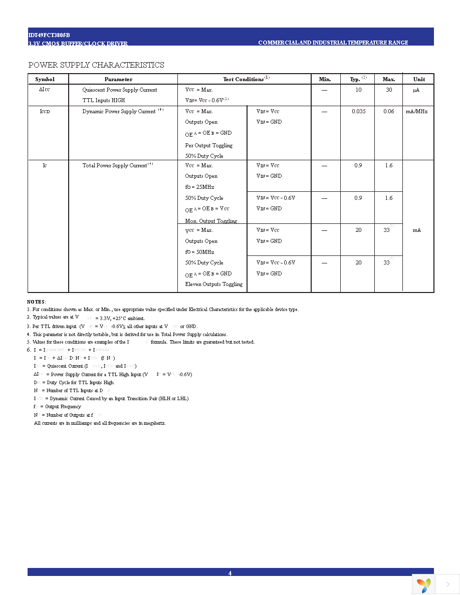 49FCT3805BQGI8 Page 4