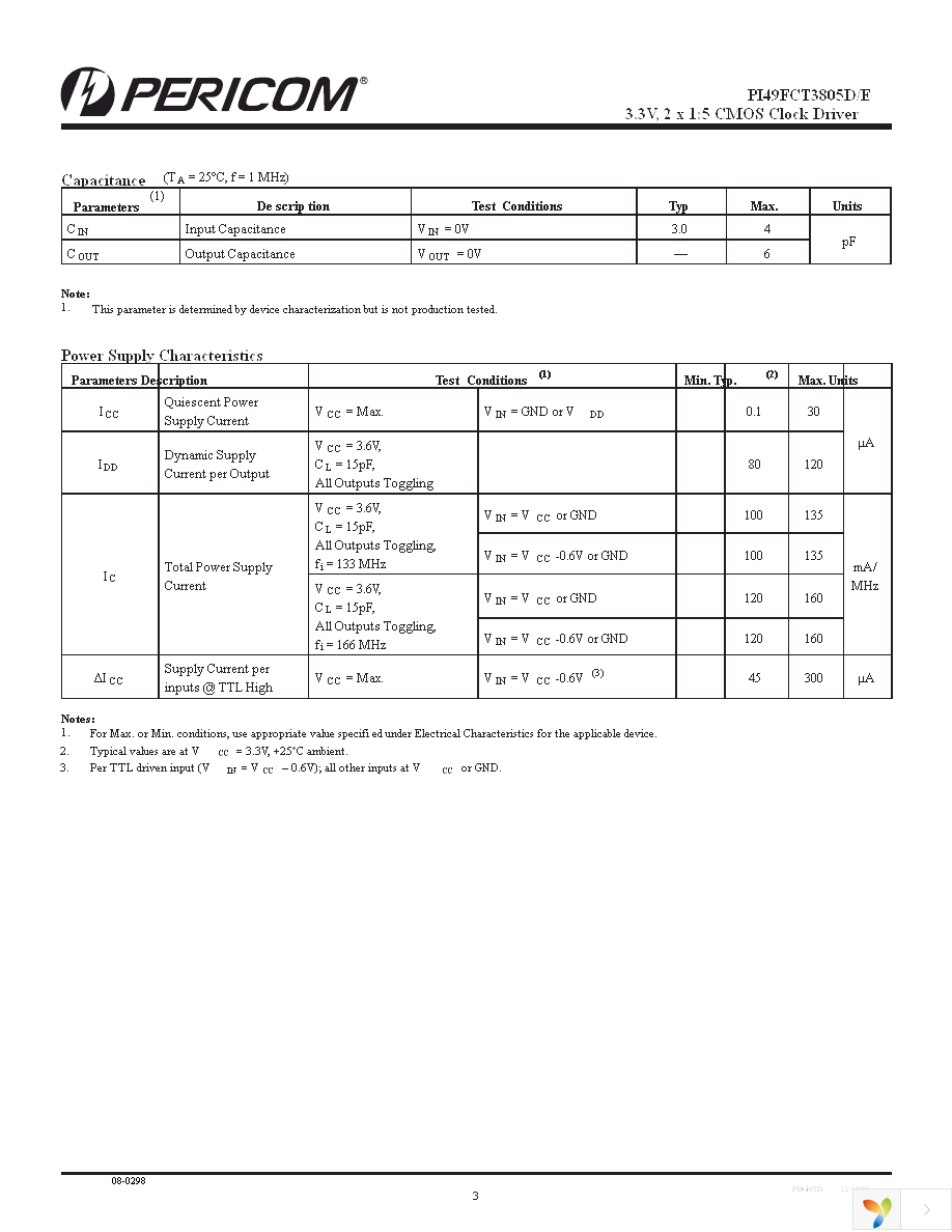 PI49FCT3805DQEX Page 3