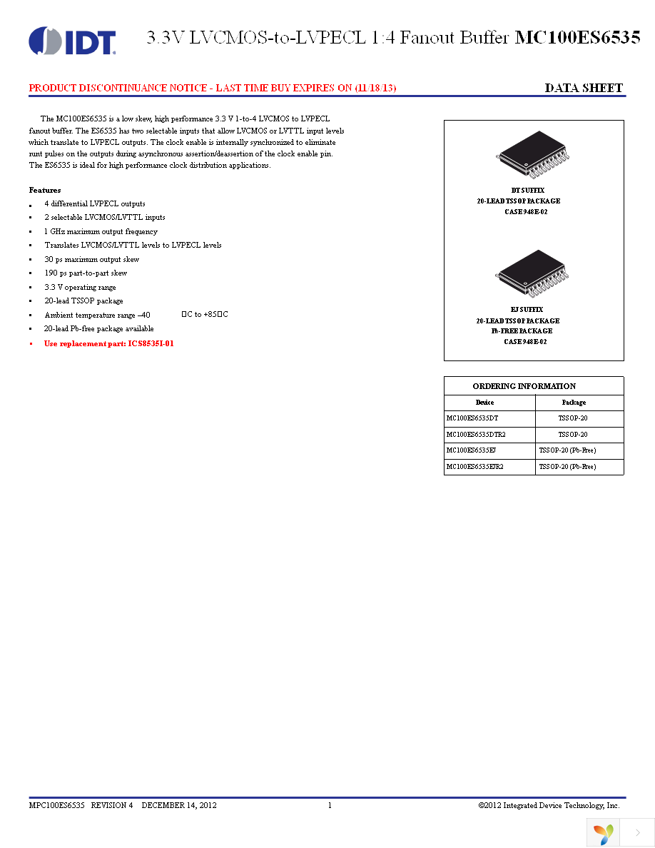 MC100ES6535EJR2 Page 1