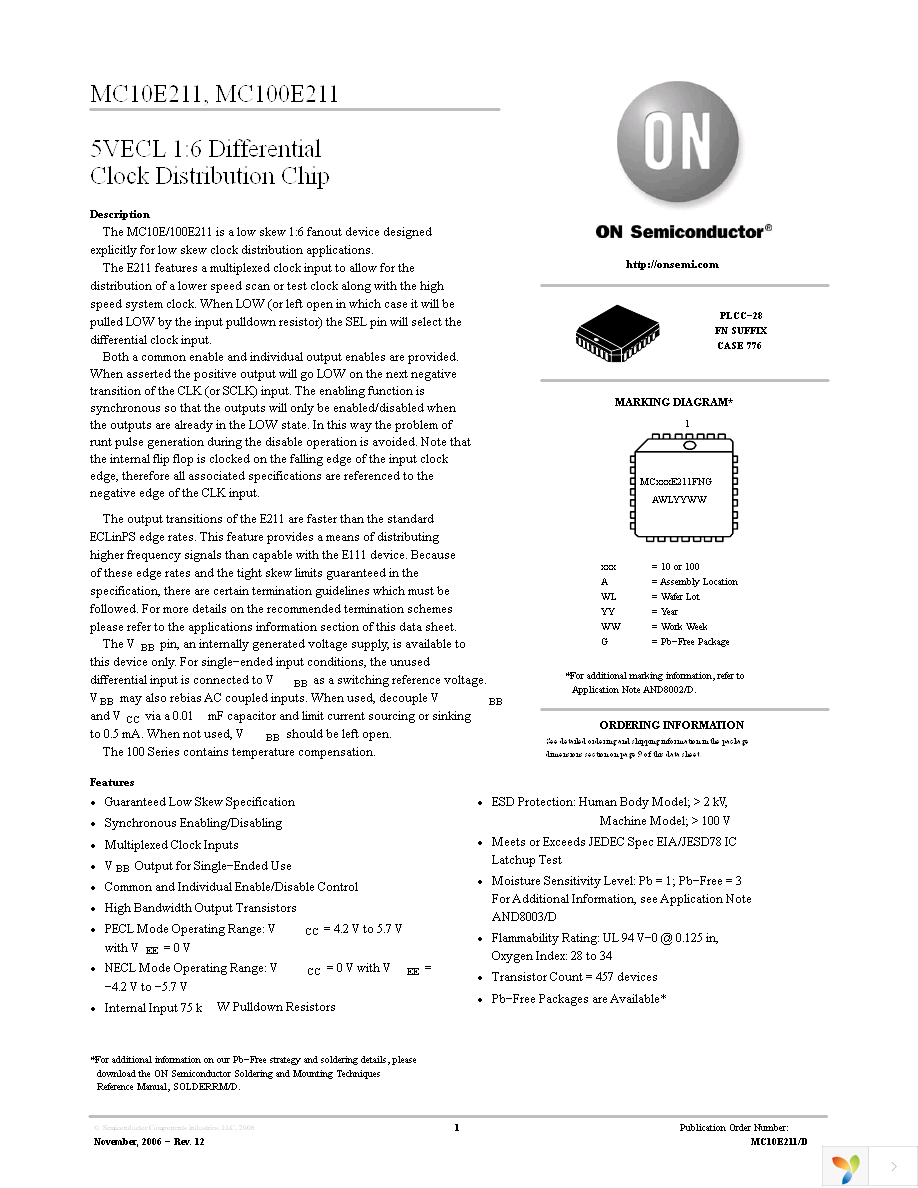 MC100E211FNR2G Page 1