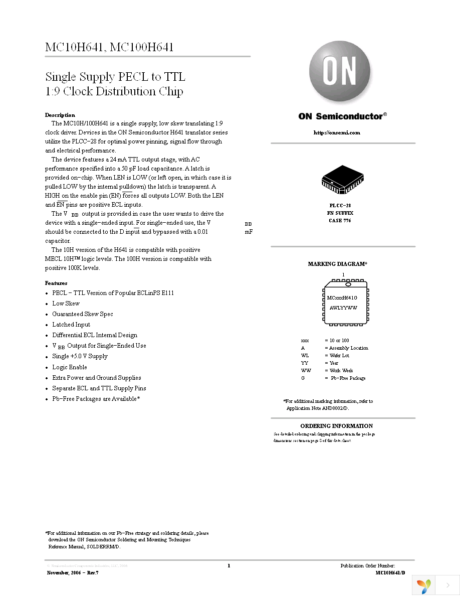 MC10H641FNR2G Page 1