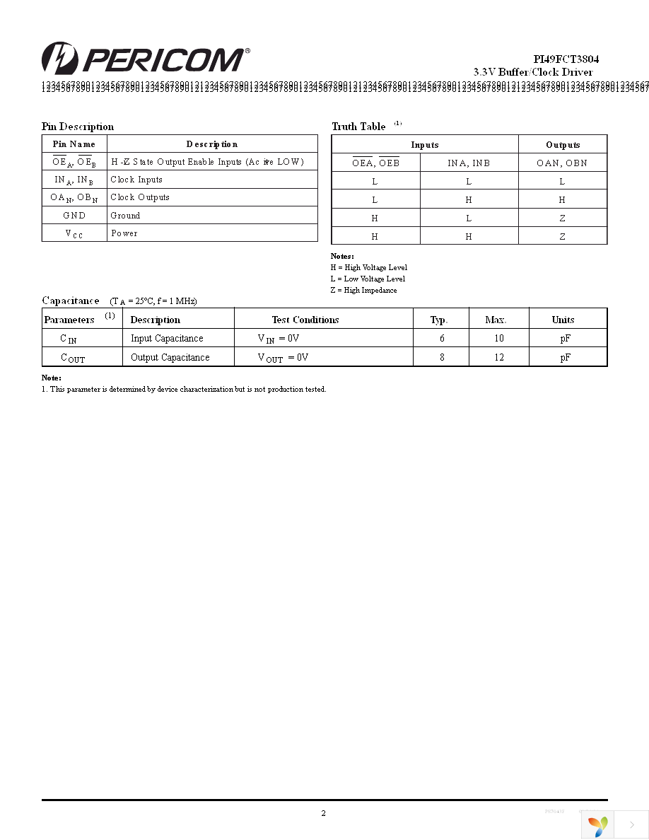 PI49FCT3804ASE Page 2
