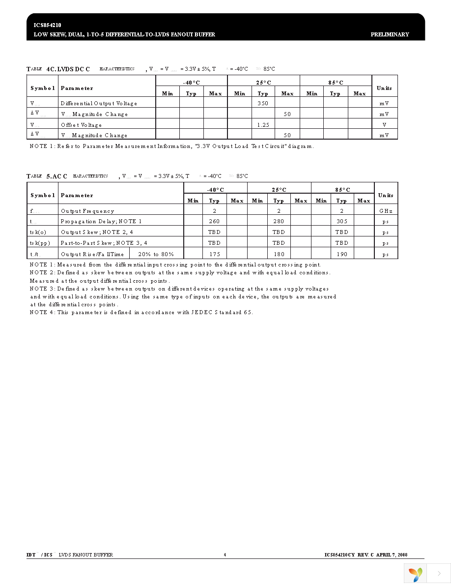 ICS854210CYLF Page 4