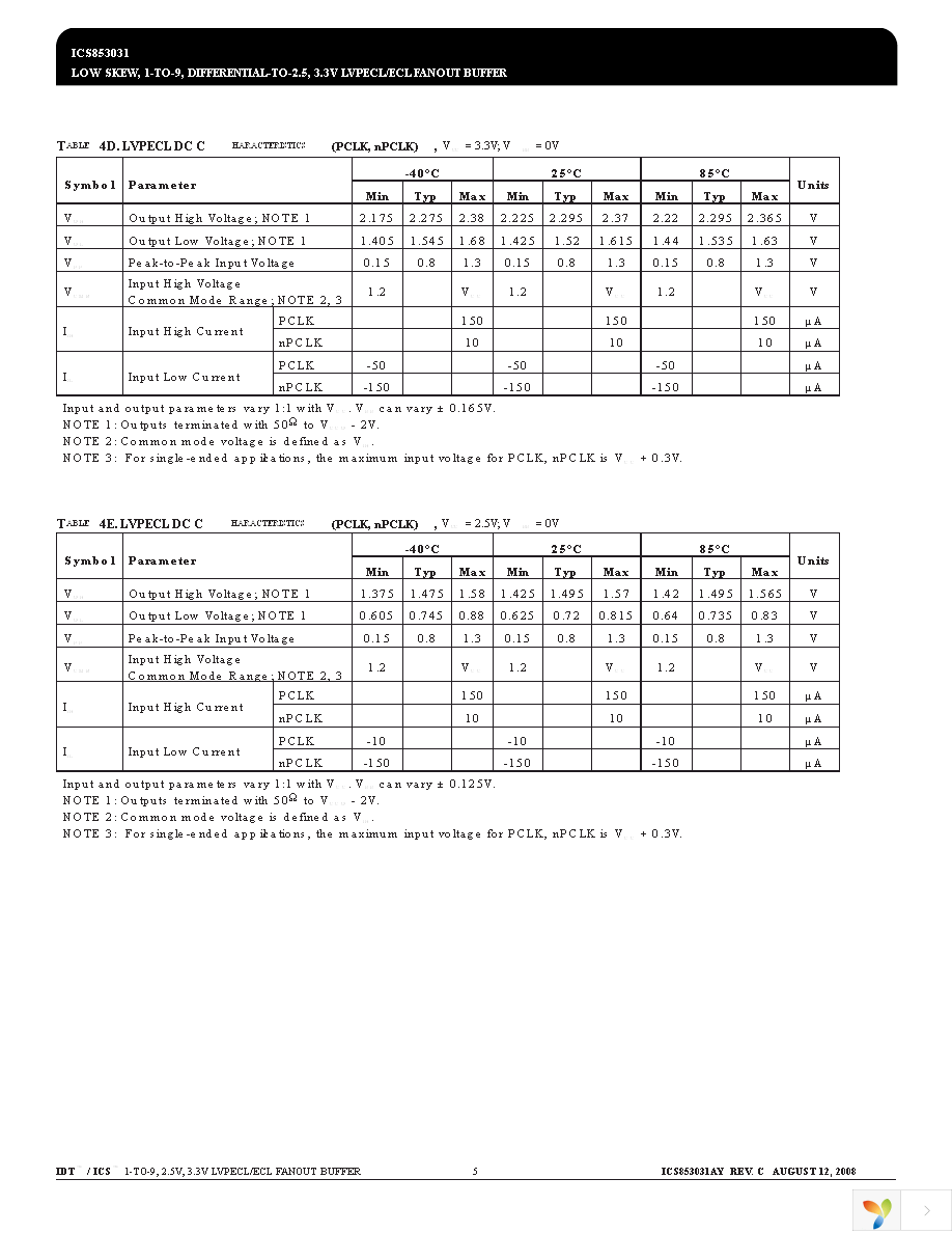 ICS853031AYLF Page 5