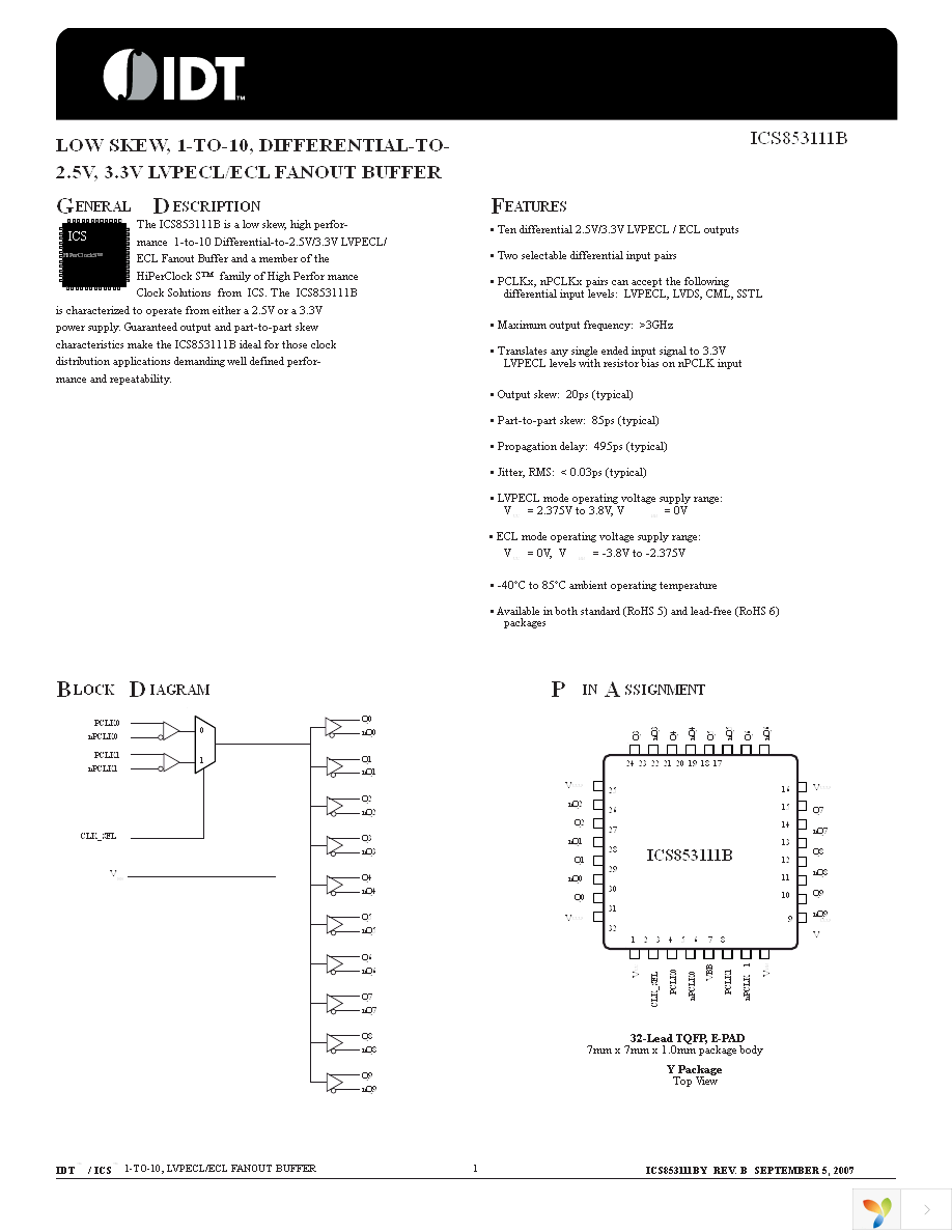 ICS853111BYLF Page 1