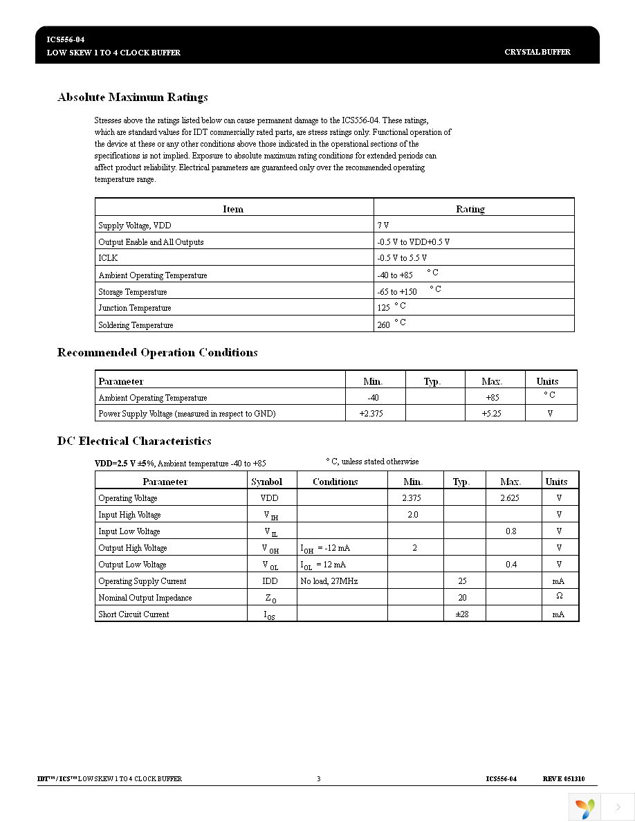 ICS556M-04ILF Page 3