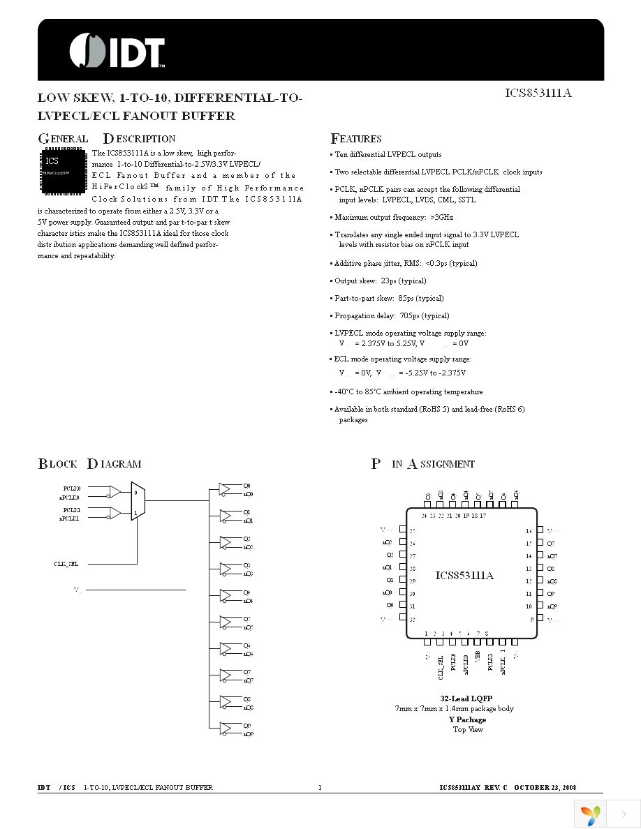 ICS853111AYLF Page 1