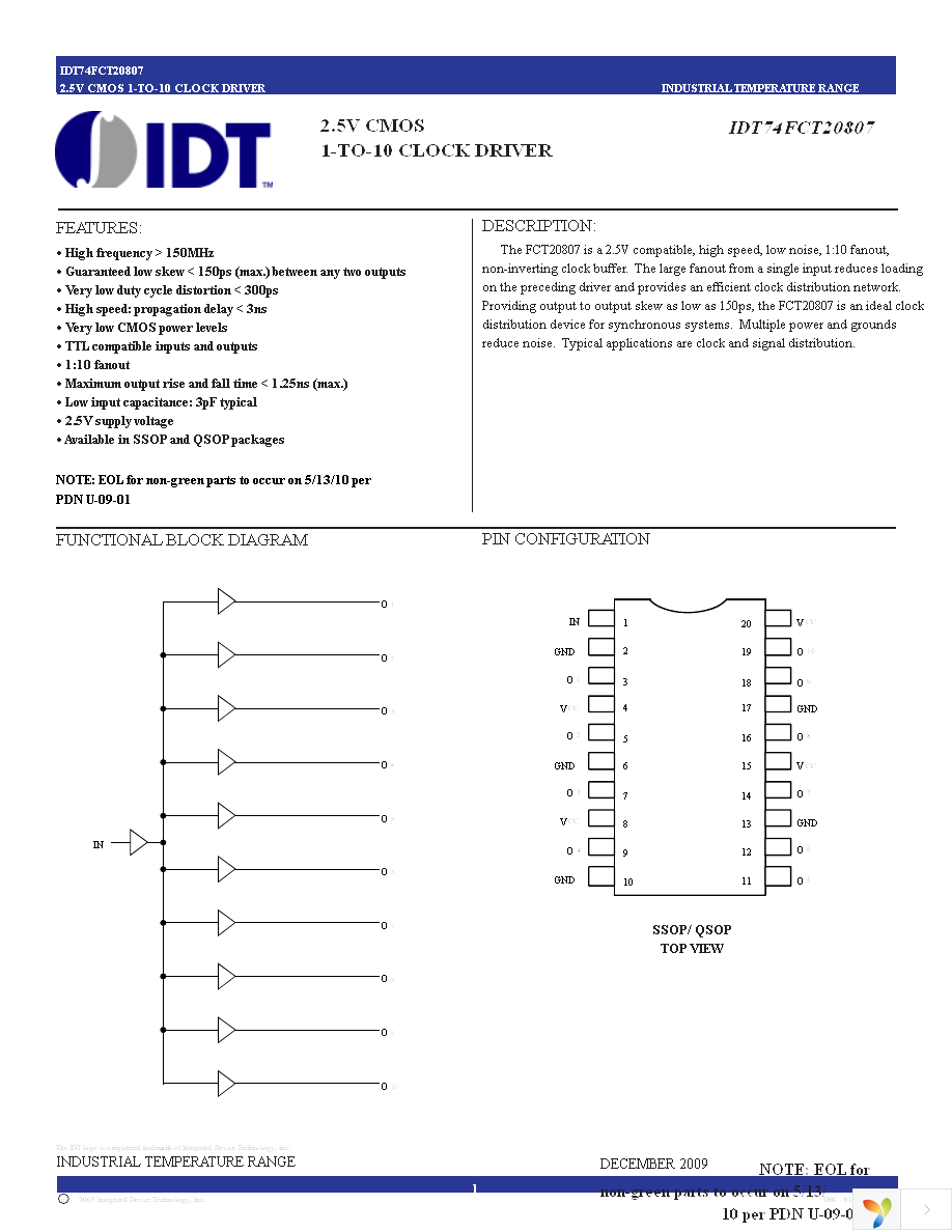 IDT74FCT20807PYI Page 1