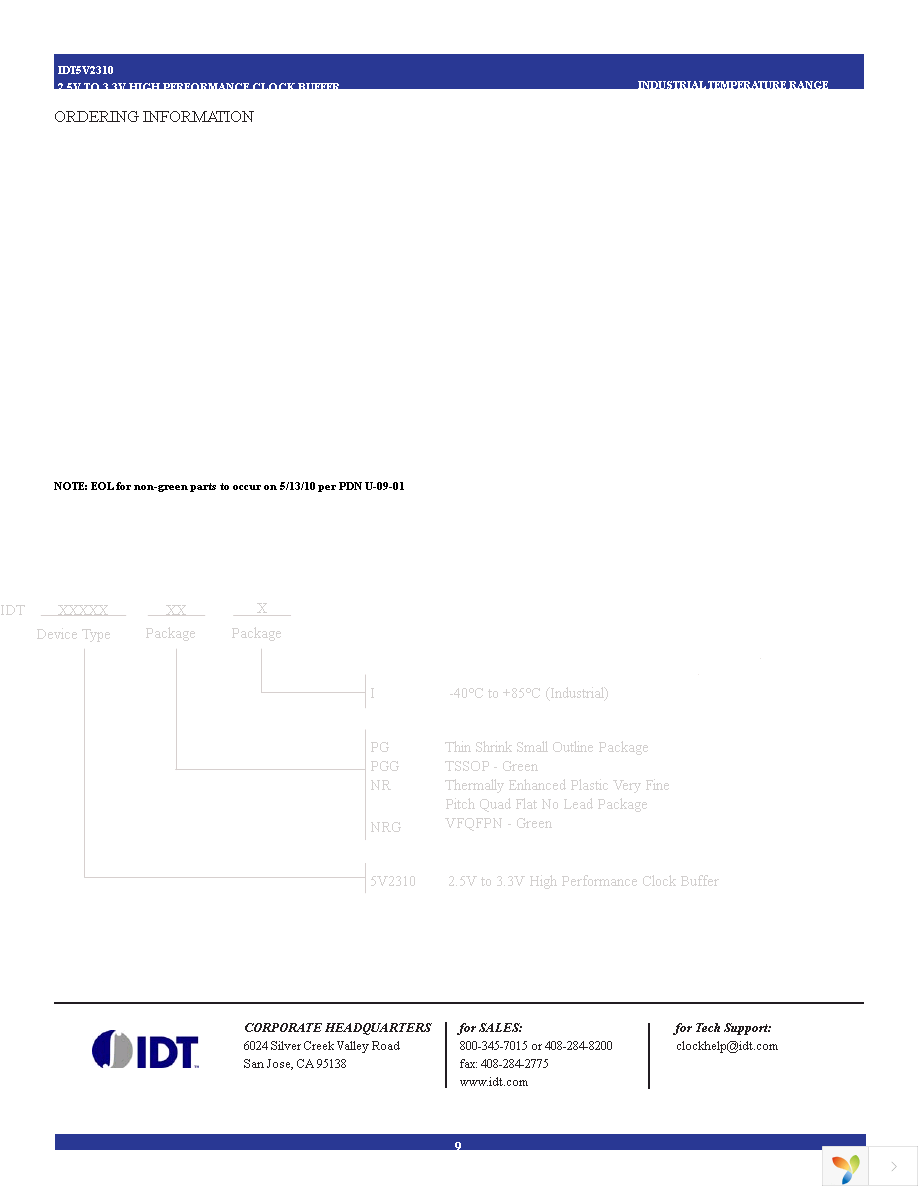 IDT5V2310PGI Page 9