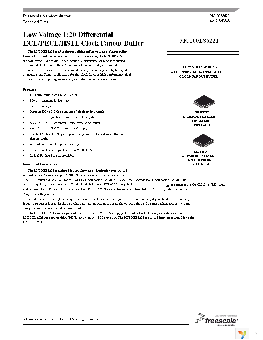 MC100ES6221TB Page 1