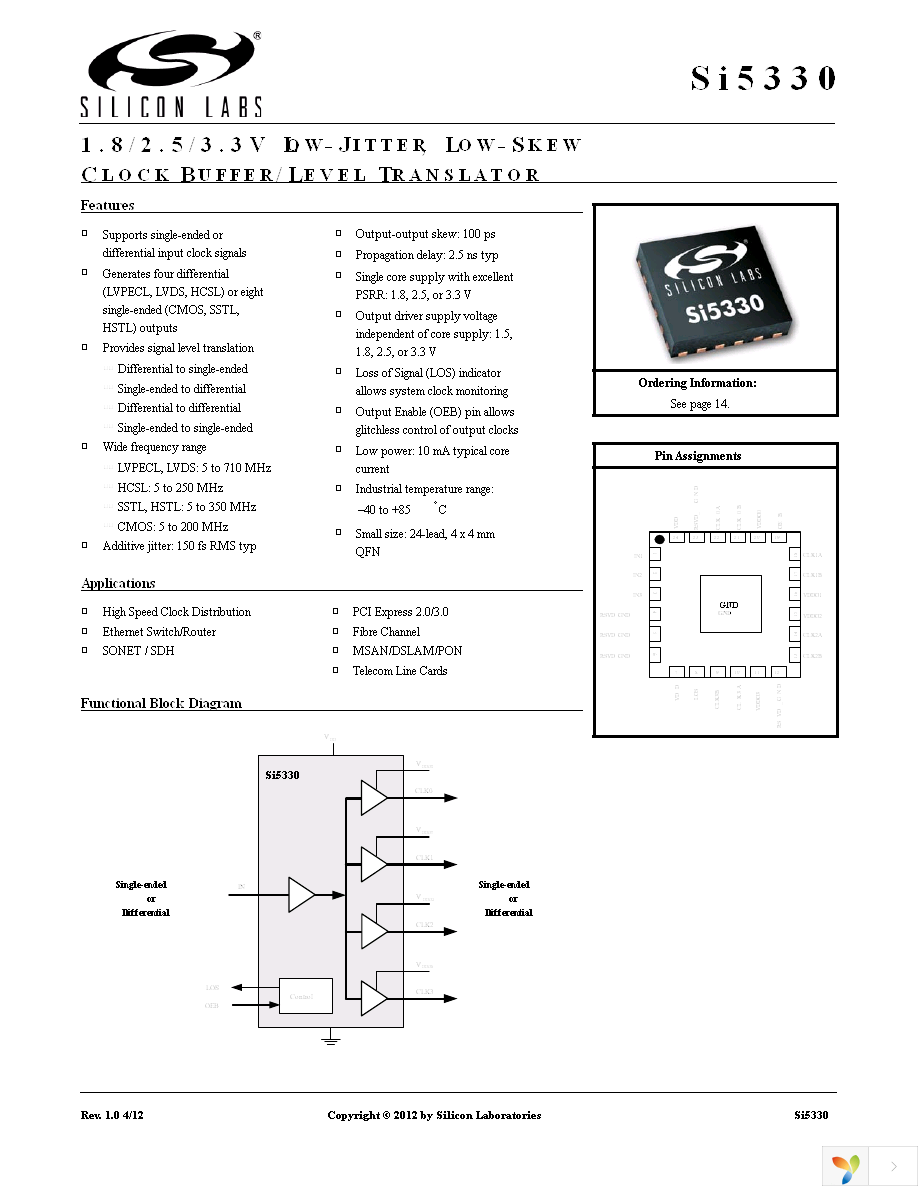 SI5330A-A00200-GM Page 1