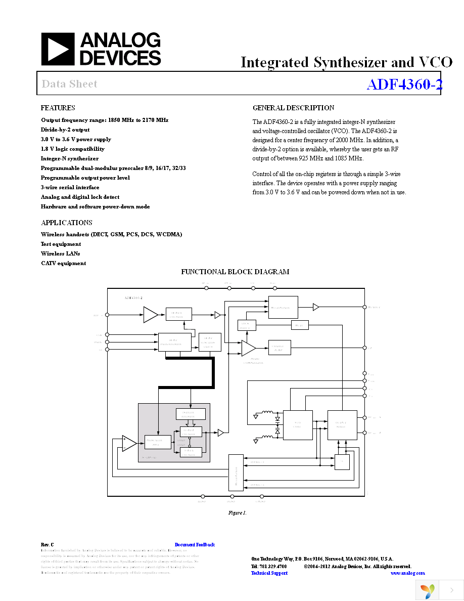 ADF4360-2BCPZRL7 Page 1
