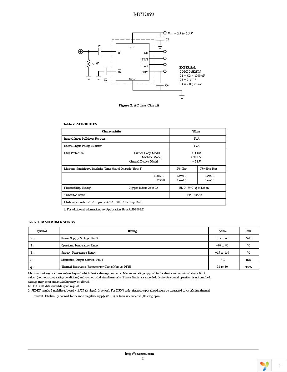 MC12093MNR4G Page 2