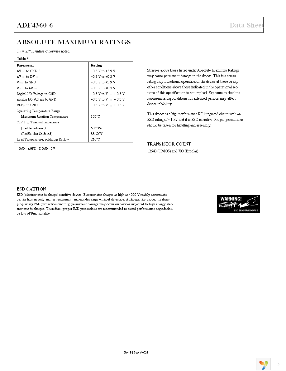 ADF4360-6BCPZ Page 6